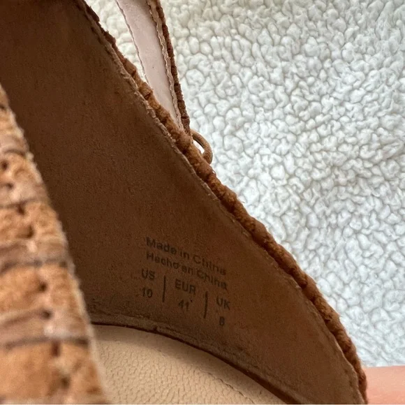 Aldo Elvyne Cognac Brown Leather Suede Open Toe Heels - Picture 5 of 6